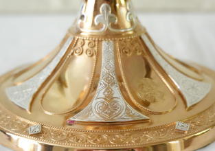 Solid silver antique French Romanesque St Remy Chalice.